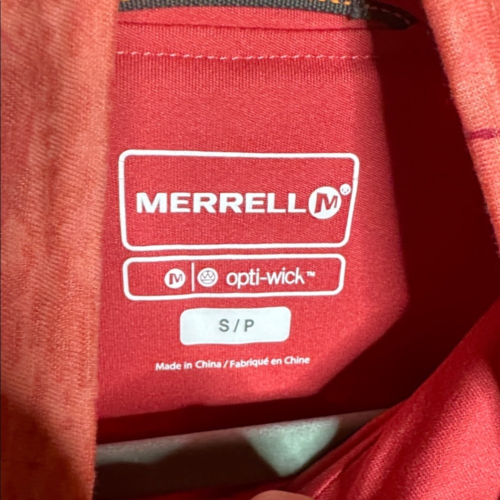 Merrell Opti-Wick Full Zip Knit Light Jacket Floral Pockets Red Orange Sz Small - Picture 3 of 12